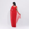 Lightweight Georgette Saree in Vibrant Red Color Ideal for All seasons- Perfect for Casual Wear - Embrace timeless style.