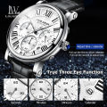 LouisWill Men's Quartz Watch With True Leather Watch Strap True Three Eyes Wristwatch True Eye Six Stitches Multi-functional Sports Watch Luxurious Waterproof Calendar Watch. 