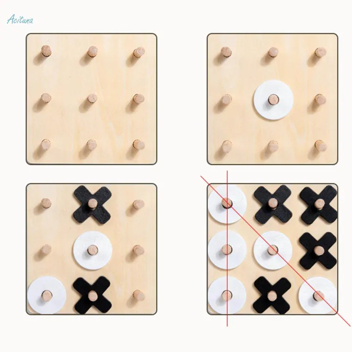 Wood%20Tic%20TAC%20Toe%20Puzzle%20Board%20Games%20Party%20Favors%20Sorting%20Toy%20Educational%20-%20Image%205