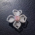 AliExpress fashion luxury light luxury group set pink diamond ring women, clover flowers, European and American full diamond rings.