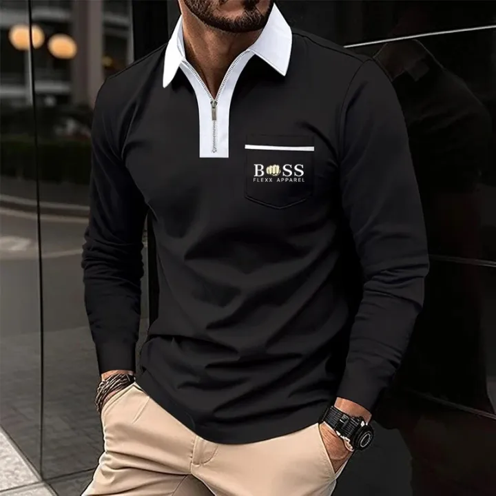 New%20patchwork%20zipper%20lapel%20fashionable%20casual%20men's%20long%20sleeved%20T-shirt%20Polo%20hot%20selling%20men's%20top%20clothing%20-%20Image%206