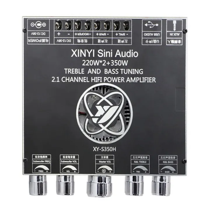 2.1-Channel TPA3251 Bluetooth Digital Amplifier Module High and Low Tone Subwoofer,220Wx2+350W Amplifier Board XY-S350H