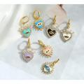 HECHENG,1 pair,Love Heart Shape Evil Eyes Drop Earrings For Women Vintage Statement Crystal Dangle Jewelry.