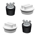 2 Pcs 1.5Inch Pool Winterizing Plugs Rubber Expansion Plugs with 2 Pcs 1.5Inch Threaded Pool Return Winterizing Plug.