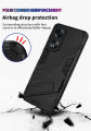 lthmy for OPPO A17 cover Shockproof Hard Case Full Protection Back Cover Punk Casing with Kickstand. 