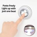 2Pcs LED Wireless Night Light Battery Powered Hand Pressing Emergency Lighting Round Bedside Lamp Reading Small Night Light.
