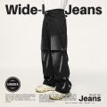 INFLATION Design Streetwear Layered Jeans Men Wide Leg Hip Hop Denim Pants Male Trousers.