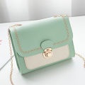 Stitching Women Shoulder Crossbody Bag Chain PU Leather Ladies Messenger Bag Creek.