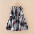 (New) cute fruit print baby girls dress Princess one piece cotton sleepveless dress cartoon animal print summer girls' dresses.