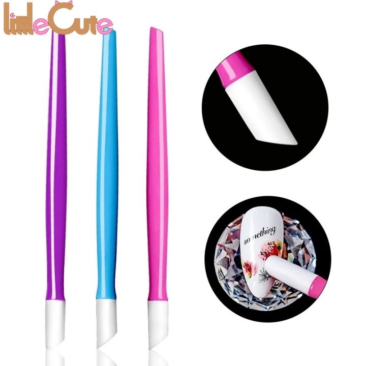 1Piece Random Color Nail Art Silicone Pen Press Scrape Tool DIY Nail Art Tools Professional Manicure Accessories