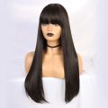 Full Head Synthetic Women Wigs Long Natural Black Straight Hair Wig For Women. 