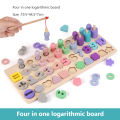 GC 6-in-1 Wooden Alphabet Number Shape Puzzles Toys Toddlers Fishing Toy Rings Counting Sorting Educational Toys. 