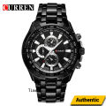 CURREN 8023 Men's Stainless Steel Business Fashion Fashion Chronograph Clock Analog Water Resistance For Men - Black. 