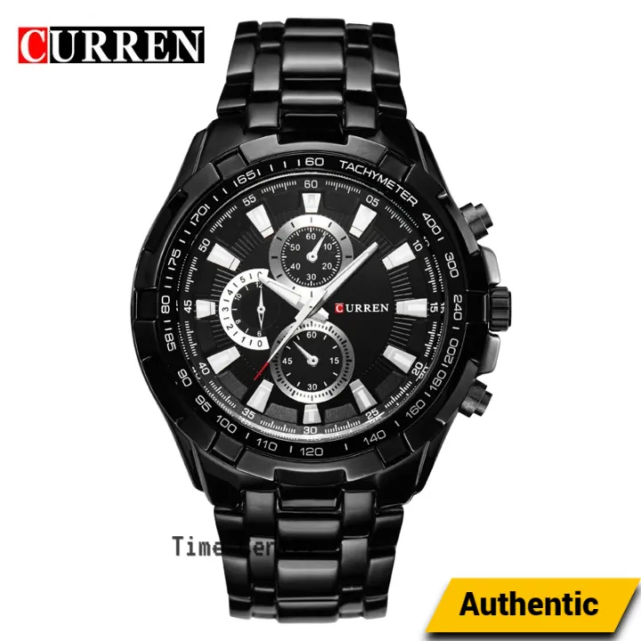 CURREN%208023%20Men's%20Stainless%20Steel%20Business%20Fashion%20Fashion%20Chronograph%20Clock%20Analog%20Water%20Resistance%20For%20Men%20-%20Black%20-%20Image%202