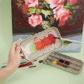 3 in 1 Artist Paint Brush Washer Cleaner,Paint Brush Washer Pot,Paint Brush Washer Basin,Portable Art Pen Wash Barrel Tub with Lid Palette,for Oil Acrylic Watercolor Painting (Multicolor).