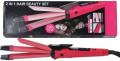 Digital Hair Straightener and Curling Iron KM 1298 - Pink. 