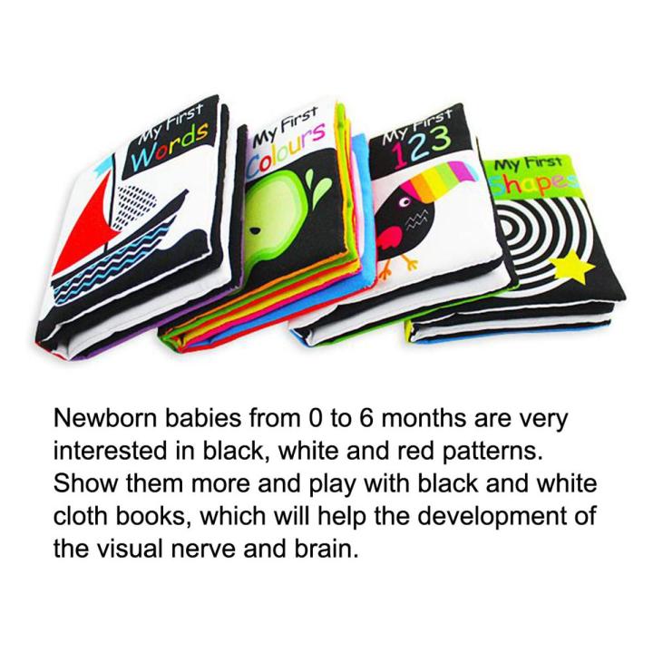 4pcs/set Newborn Baby Cognition Soft Cloth Books Studying Intelligence Development Book Children Educational Interactive Toys