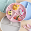 【Online】 Three-Grid Western Compartment Plate For Food Fruit Salad Divided Plate Wheat Straw Diet Meal Plate Food Tray Kitchen Dinnerware Lingxue. 