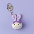 Woolen Wool keychain Soft Handmade Crochet Cute rabbit keyring Knitted Handmade crochet doll for Schoolbags Backpacks Key rings Handbag accessories Gift ideas.