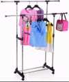 Indoor Double pole Durable Double Pole  Telescopic Heavy Duty Cloth Rack Heavy Duty Double Pole Rack Organizer Hanger Rack. 
