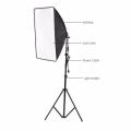 Photo Video Studio Lighting adjustable Kit 4-Socket E27 Lamp Holder Softbox Light Stands with storage bag.