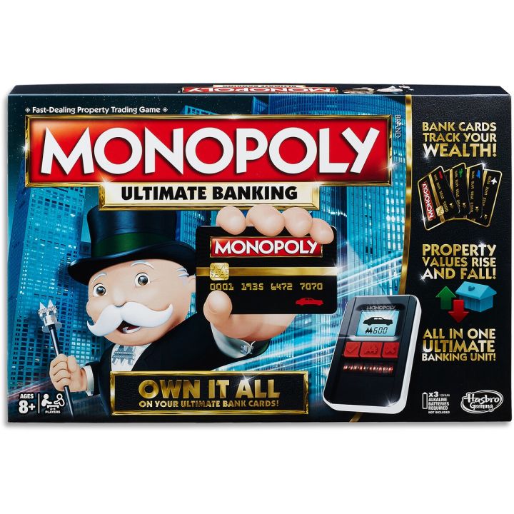Hasbro Gaming New Monopoly Ultimate Banking Multiplayer Board Game Electronic Credit Card