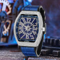 PINTIME /PINTIME Watch Men's Bucket Watch Fashion Full Diamond Full Sky Star Quartz Watch Manufacturer Direct Sales Can be Sent.