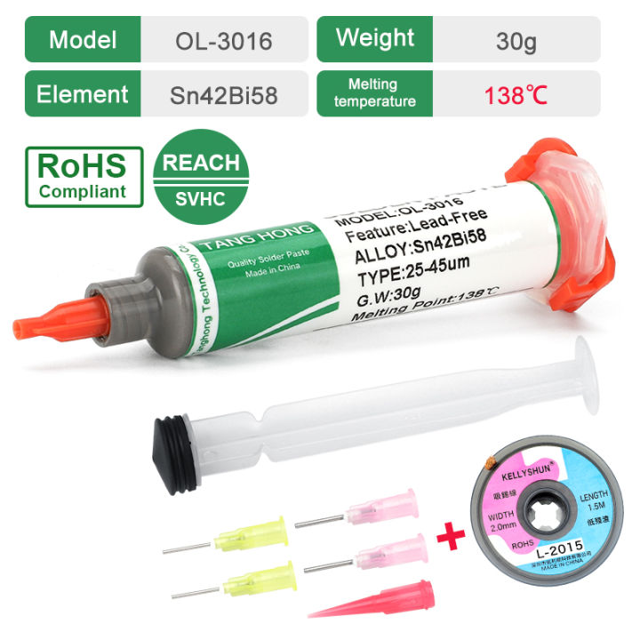 TANG%20HONG%20New%20Type%20Lead-free%20Syringe%20Low%20Temperature%20Solder%20Paste%20Flux%20suit%20For%20Soldering%20Led%20Smd%20cell%20phone%20Repair%20Tin%20Paste%20-%20Image%207