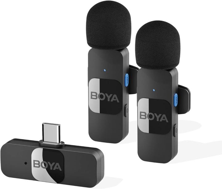Boya BY-V20 USB-C ports Ultracompact 2.4GHz Wireless Microphone System ...