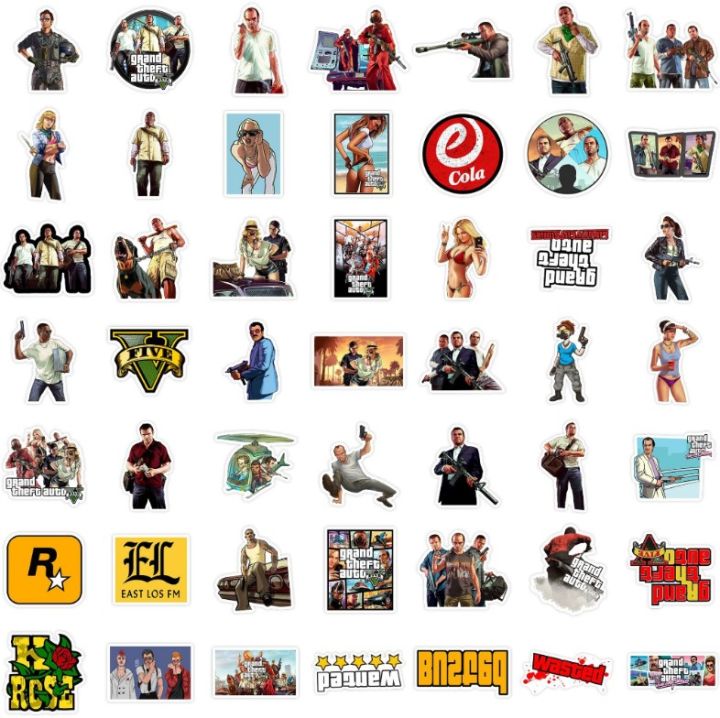 25Pcs/Pack%20Grand%20Theft%20Auto%20V%20GTA%20V%20PVC%20Waterproof%20Stickers%20For%20Luggage%20Skateboard%20Laptop%20Phone%20%20Guiter%20&%20Others%20-%20Image%204