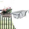 Balcony Railing Planter with Rack and Tray Vegetable Planting Pot Flowerpot for Porch Windowsill.