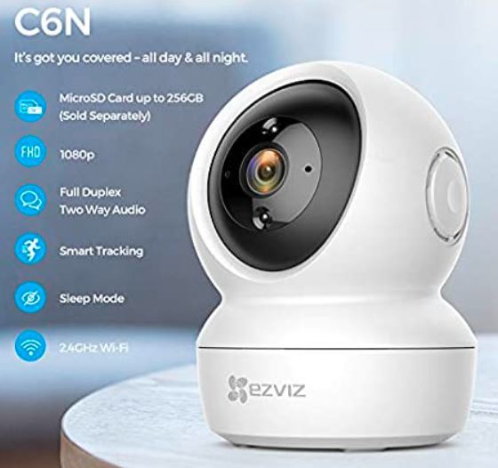 HIKVISION Ezviz H6C 80P Resolution 8x Zoom 360 Degree Visual Coverage with Smart IR Wifi 2.4G 1080p 2MP Auto Motion Tracking IP Security Camera