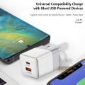 PD 25W USB Charger Quick Charge 3.0 Type C Wall Phone Charger For iPhone Xiaomi Samgsung PD US UK Plug USB C Fast Power Adapter.
