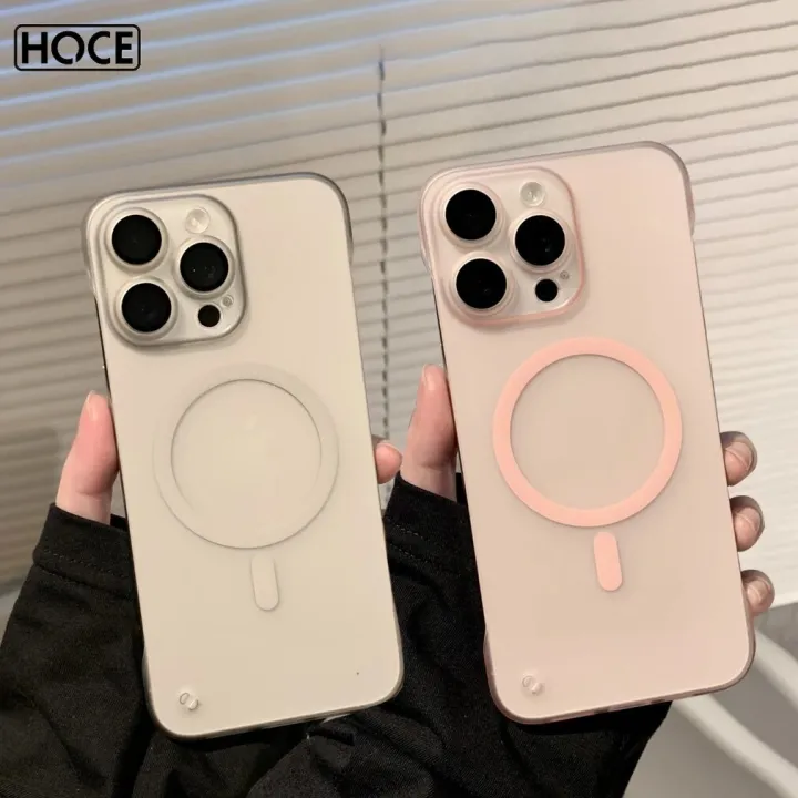 HOCE%20Transparent%20Frameless%20Magnetic%20Phone%20Cases%20For%20iPhone%2017%2016%2015%2014%2013%2012%20Pro%20Max%2014%2015%2016%20Plus%2017%20Air%20MagSafe%20Case%20Ultra%20Thin%20Matte%20Frosted%20Hard%20PC%20Cover%20-%20Image%202