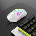 M5 wired gaming mouse 12000dpi optical honeycomb shell RGB lamp backlit mouse. 