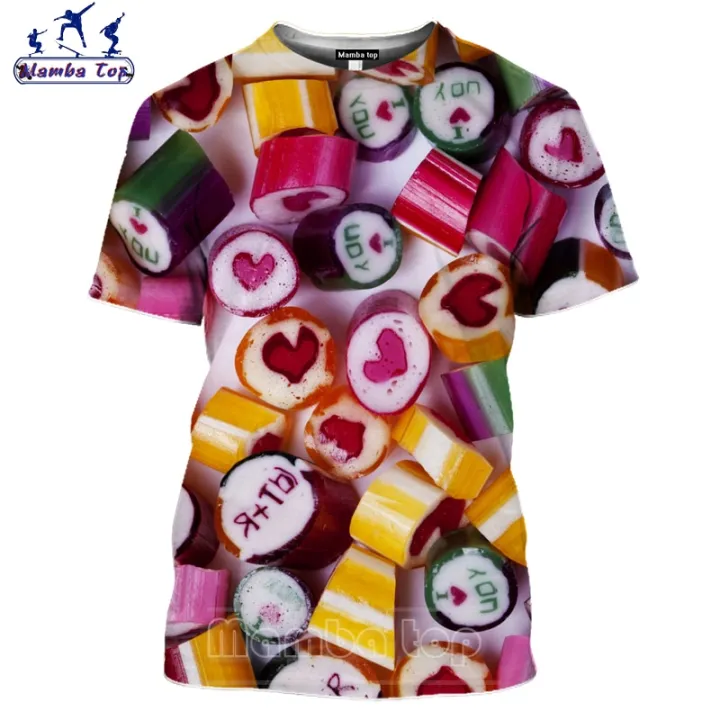 Mamba%20Top%203D%20Print%20Food%20Candy%20T%20Shirt%20Men%20Short%20Sleeve%20Women%20Tshirt%20Romantic%20Sweet%20Love%20Tee%20Color%20Chocolate%20Heart%20Pattern%20Design%20-%20Image%202
