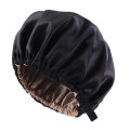 Satin Silk Bonnet Night Sleeping Cap Hat For Curly Natural Hair Black.