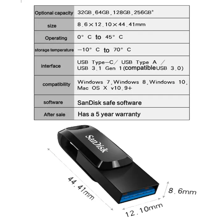 SanDisk%20Ultra%20Dual%20Drive%20OTG%20Pendrive%20Type-C%20with%20USB%203.1%2032GB%2064GB%20128GB%20256GB%20Flash%20Drive%20for%20Smartphone%20Laptop%20USB%20Stick%20-%20Image%204