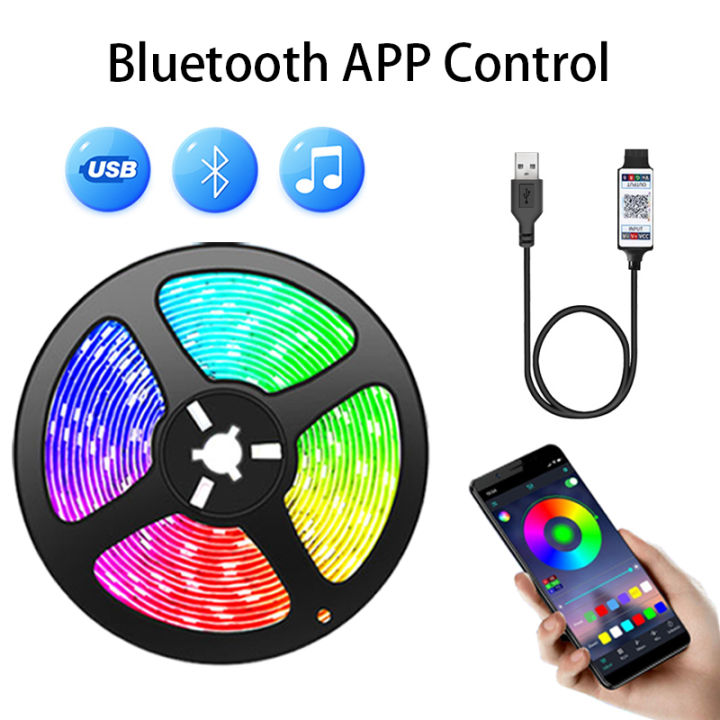 RGB%205050%20Led%20Strip%20Light%20Bluetooth%20App%20Control%205V%20USB%20Led%20Tape%20Flexible%20Ribbon%20Diode%20Tape%20for%20TV%20Backlight%20Room%20Decoration%20-%20Image%207