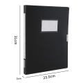 Thickened File Folder Portable A4 Size Multifunctional Document Case Black Blue Pp Plastic Storage Box for Office Use Home. 