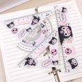 4Pcs/Set Sanrio Ruler Set Kuromi Acrylic Cute Cartoon Straight Ruler Triangle Ruler Student Stationery Gift. 