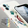 Hontinga for Xiaomi Redmi Note 11 / Note 11S Back Cover Cartoon Anime Icon Design Side Design Case Square Edge Liquid Silicone Phone Case. 