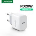 UGREEN Mini 20W USB C Charger - PD Fast Charger Block USB-C Power Adapter Compatible for for iPhone 12/12 Mini/12 Pro/12 Pro Max/11, Galaxy, Pixel 4/3, iPad Pro, earphone Pro, and More.
