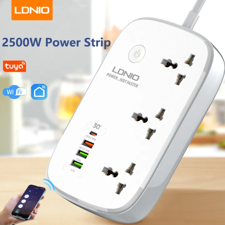 LDNIO%20SCW3451%20UK%20WiFi%20Smart%20Power%20Strip%203%20Universal%20Socket%203%20USB-A%20and%201%20USB-C%20Smart%20Life%20APP%20Remote%20Control%20-%20Image%204