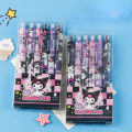 6 Pieces Box Kuromi V2 Black Ink Ballpoint Pens Journaling Student Stationery Set School, Gifts, Artists.