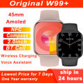 Microwear Smart Watch W99+ Amoled 2Gb 2.0'' 45MM Compass NFC Game BTCall Music Player W99 Plus Sport Smartwatch Men Women. 