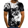 flame men's T-shirt summer fashion short-sleeved 3D round neck tops  element shirt trendy men's T-shirt. 