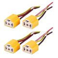 4 Pcs H4 9003 HB2 Female Ceramic Wire Harness Headlight Sockets Plug. 