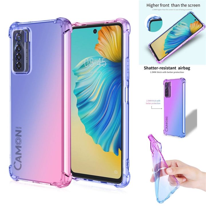 xprmy for Tecno Camon 17P (6.8 ) Multicolor Silicone TPU Casing Soft Buffer Thin Anti fall Corners solid color Phone Cover