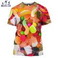 Mamba Top 3D Print Food Candy T Shirt Men Short Sleeve Women Tshirt Romantic Sweet Love Tee Color Chocolate Heart Pattern Design. 